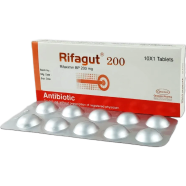 Rifagut 200 mg Tablet 10's Pack image