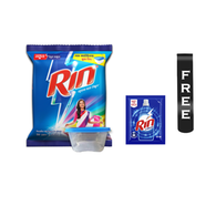 Rin Washing Powder Power Bright - 1 Kg With Container and Rin Liquid - 35ml FREE icon