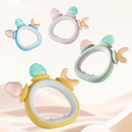 Ring-shaped tooth grinding stick baby tooth glue over 3 months old baby's mouth wants to bite Silicone toys to prevent eating hands -1pcs image