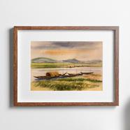 Riverscape Watercolor - (16x13)inches image