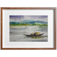 Mahmudur Rahman Rial Riverscape Watercolor - (27X20)inches
