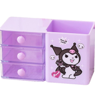 Roffatide Anime Kuromi Desktop Desk Plastic Pencil Holder Purple image