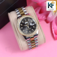 Rolexs Stainless Steel Chain Date and Day Analogue Dial Premium Watch for Men image