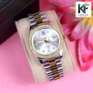 Rolexs Stainless Steel Chain Date and Day Analogue Dial Premium Watch for Men image