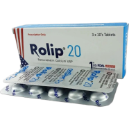 Rolip 20 mg Tablet 10's Strip image