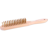 Ronix 4 Rows Wooden Handle Brush Wire Brush Stainless Steel Wire Scratch Brush For Cleaning image