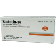 Rostatin 20 mg Tablet 14's Pack image