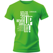 Round Neck T Shirt Green (Never Give Up) image