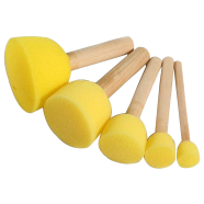 Round Stencil Sponge Dabber with Wooden Handle - 5 Pcs image