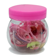 Rubber Bands Candy Color Kids Flower Animal Cartoon Cute Rubber Band Elastic Hair Band China Rubber Band For Girls/Women Kids Jhuti rubber Jar(Random,Not Specified)- 18-20 Pcs image