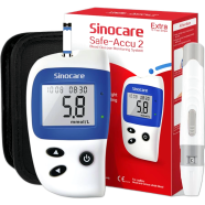 SAFE ACCU 2 Blood Glucose Meter with 10 Strips 10 Lancets 1 Pen and Bag image