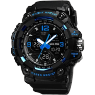 SKMEI 1155B Large Analog Digital Sports Watch For Men 5ATM Waterproof Dual Display image