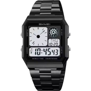 SKMEI 2353 Stainless Steel Back Water Resistant Watch 5 Alarm Luminous Wristwatch image