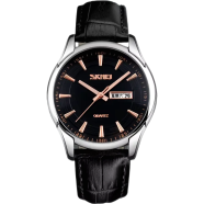 SKMEI 9125 Mens Classic Quartz Watch Leather Strap Business Casual Wristwatch image