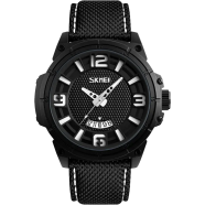 SKMEI 9170 Men’s Black Luxury Quartz Watch – 30M Waterproof Fashion Wristwatch image