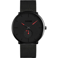 SKMEI 9185 Simple Fashion Waterproof Mens Watch Business Stainless Steel Youth Quartz Watch image