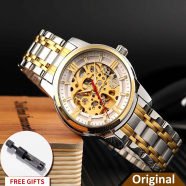 SKMEI 9222 Two-Tone Stainless Steel Automatic Clock For Men image