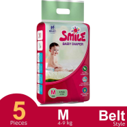 SMC Smile Belt System Baby Diaper (Size-M) (4-9kg) (5Pcs) image