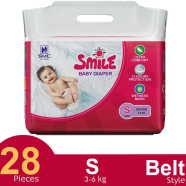 SMC Smile Belt System Baby Diaper (Size-S) (3-6kg) (28Pcs) image