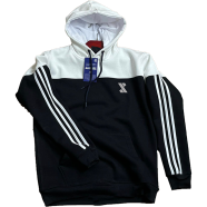 SMUG Premium Full Sleeve Fleece Hoodie For Men - Black and White image