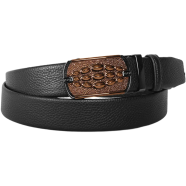 SSB Leather Croco Style Black Leather Gear Belt For Men image
