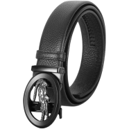 SSB Leather Croco Style Black Leather Gear Belt For Men image