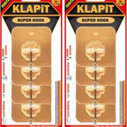 SUPER HOOK Heavy Duty Adhesive, Holds 11 Pounds or 5Kg Weight, Waterproof and Damage Free for Wall, Tile, Wood, Stone, Glass, Metal, Made of Steel, 8 Pcs, Gold icon