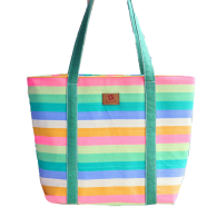Samia Craft Rainbow Designed Canvas Tote Bag - Stylish image