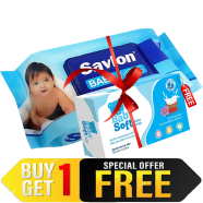 Savlon Baby Wipe 80s Pouch (Buy 1 Get 1 Baby Soft Baby Soap 75gm Free) image