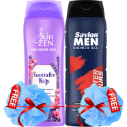 Savlon Men and Skinzen Lavender Shower Gel 250ml Plus Loofa 2 Pcs Combo image