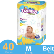 Savlon Twinkle Baby Belt System Diaper Medium (6-11 kg) (40 Pcs) image