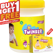 Savlon Twinkle Baby Wipes Jar 160 Pcs (Buy 1 Get 1 Baby Soap 75 gm Free) image