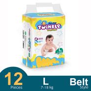 Savlon Twinkle Belt System Baby Diaper (7-18 kg) (12 Pcs) - HP25