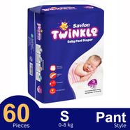 Savlon Twinkle Pant System Baby Diaper (S Size) (8 kg) (60pcs) image