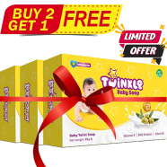 Savlon Twinkle baby Soap 75 gm (Buy 2 Get 1 Free) image