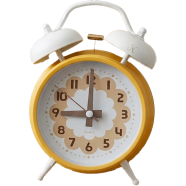 Scandi-Chic Yellow Flower Silent Twin Bell Alarm Clock image