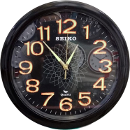 Seiko Round Shape Decorative Wall Clock (Black) image