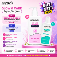 Seravix Anti Aging Brightening Body Lotion With Collagen And Alpha Arbutin 240ml With Seravix Low Ph Cleanser 90ml (Buy 1 Get 1 FREE) image