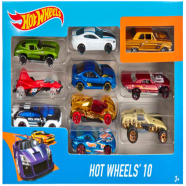 Set of 10, Multipack of Die-Cast Race or Police Cars, Hot Rods, Firetrucks or Vans (Styles May Vary) icon