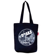 Sevendays Dhaka Line (Print Round) Black Canvas Tote Bag with Inside Pocket image