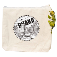 Sevendays Dhaka Line White (Round) Canvas Tote Bag image