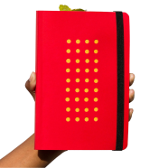 Sevendays Notes Daily Journal (Dot Punch Cover) Dotted Red Notebook With Elastic Band image