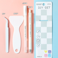 Shanzhi 4-Piece DIY Handbook Tool Set – Dot Glue Pen, Tweezers, Shovel and Art Knife for Craft Decoration image