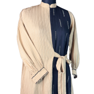 Shilpaholic Black And Cream Karchupi Abaya Without Hijab image