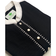 Shilpaholic Black Canvas Hand Crafted Panjabi image