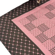 Shilpaholic Light Pink And Coffee Check Keffiyah Hijab image