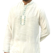 Shilpaholic Milk White Artisan Panjabi image