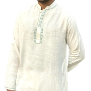 Shilpaholic Milk White Artisan Panjabi image