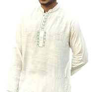 Shilpaholic Milk White Artisan Panjabi image