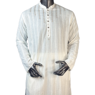 Shilpaholic Milk White Hand Embrodered Panjabi image